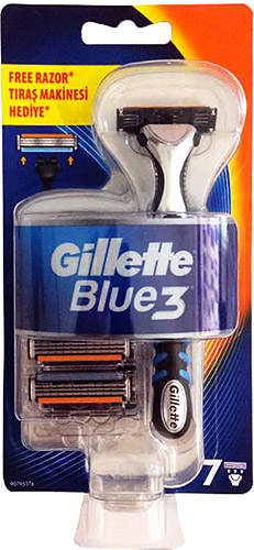 Gillette blue 3 makine + 7 başlık (1 makine ucunda+6 yedek)