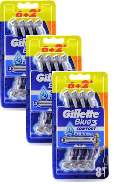 Gillette Blue3 8 li Comfort Kullan At Traş Bıçağı 3 Adet
