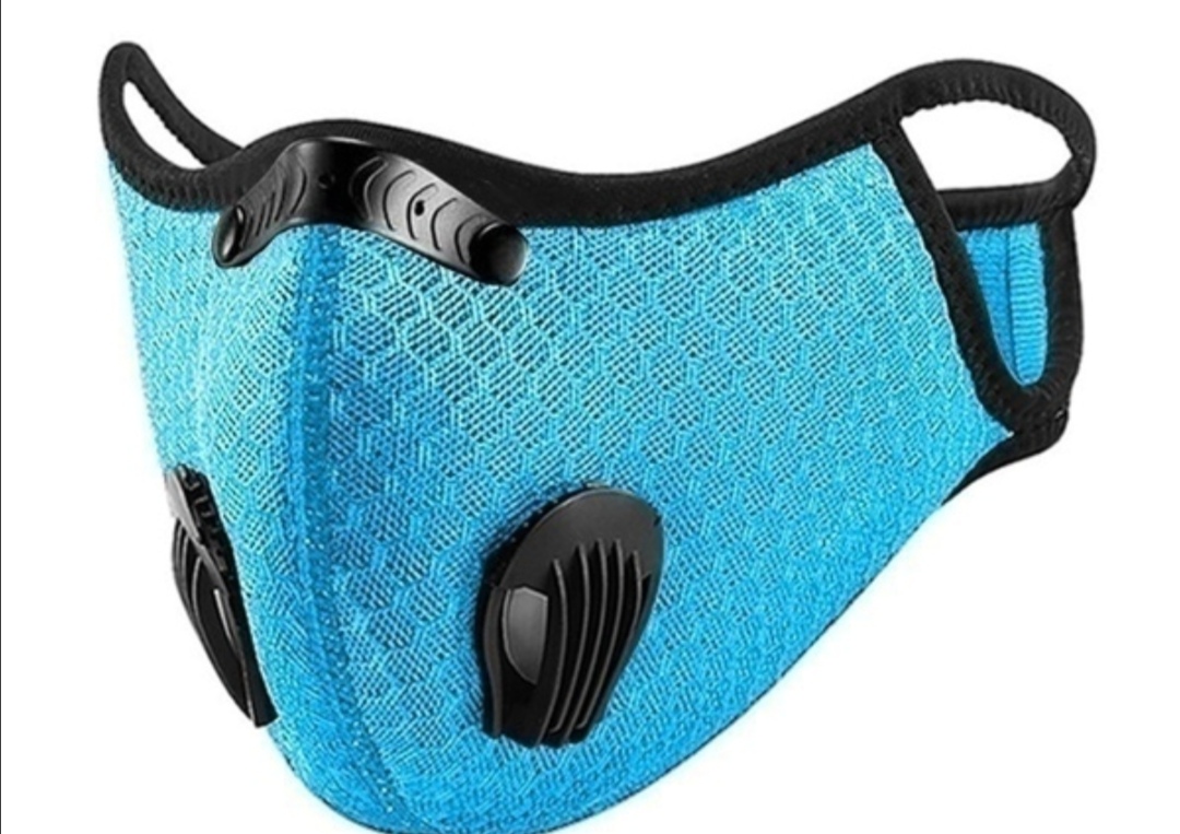 Aktif karbon filtreli yıkanabilir bisikletçi/sporcu Maskesi MAVİ
