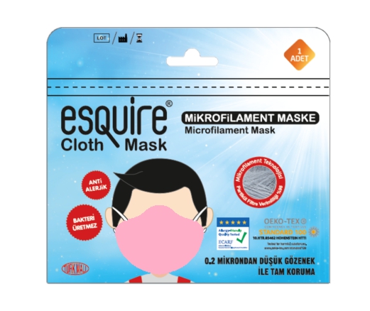 Esquire Yıkanabilir Maske 10 Adet Pembe