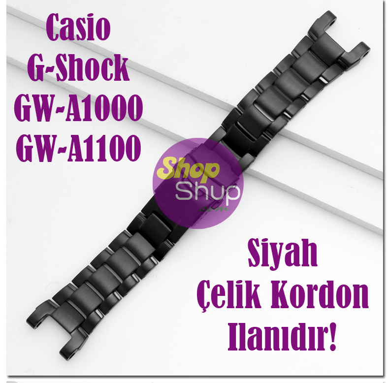 Casio G-Shock GW-A1000 GW-A1100 Siyah Kaplama Çelik Kordonu