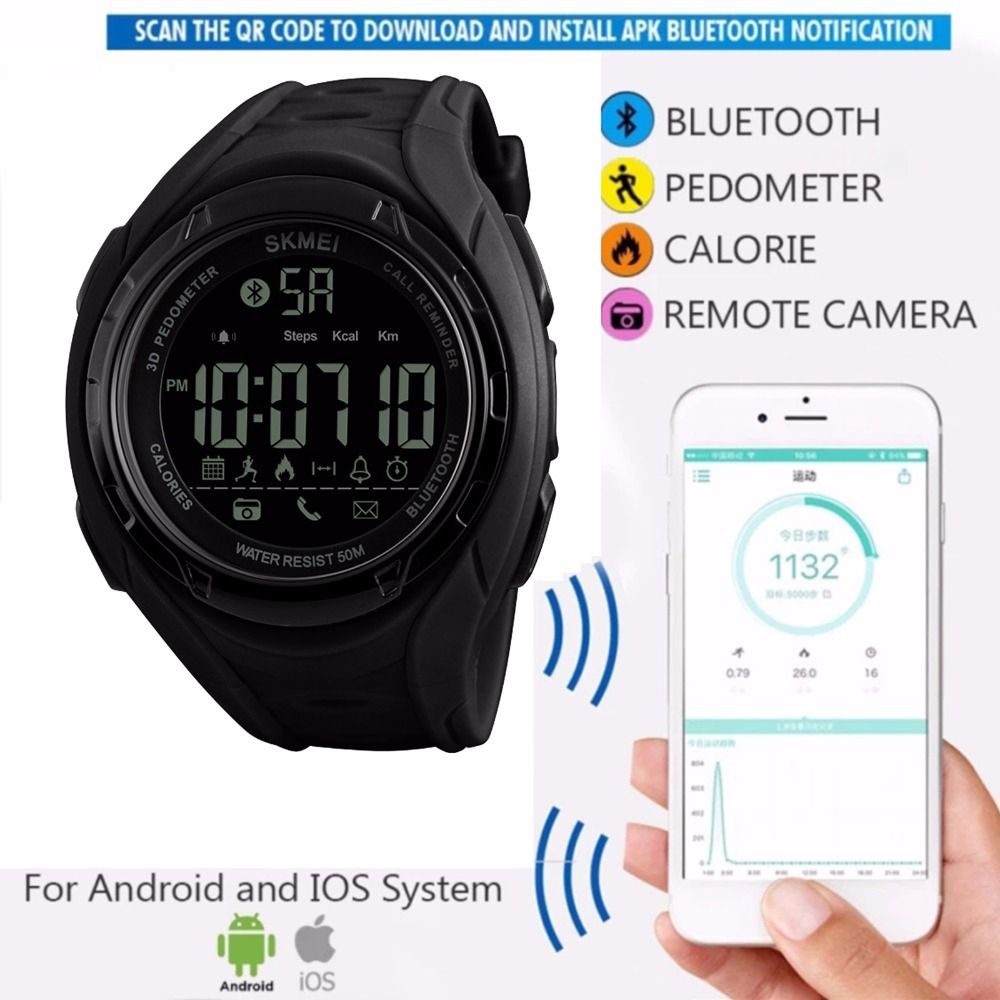 Skmei 1316 Bluetooth Akıllı Dijital Erkek Kol Saati
