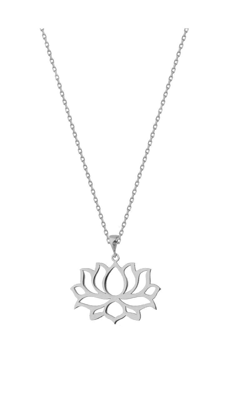 kadın 925 Ayar gümüş lotus çiçeği kolyesi