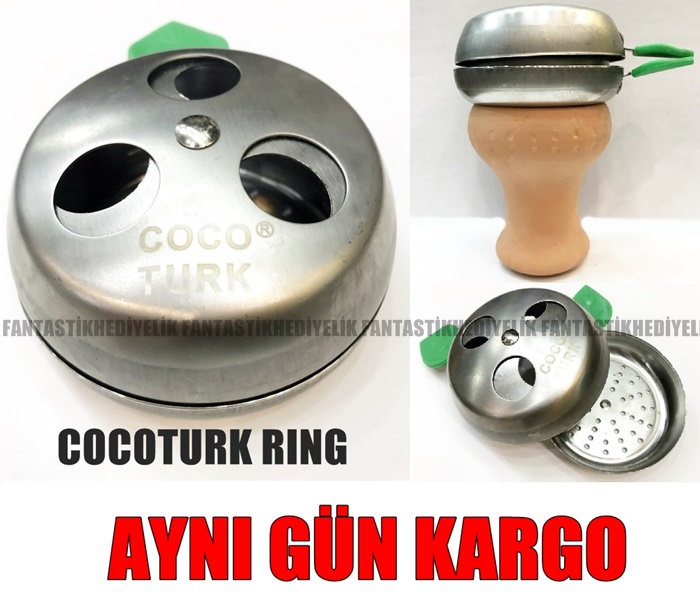 CocoTürk Ring Çelik Nargile Köz Cezvesi Yanmaz - Tasarruf Sağlar
