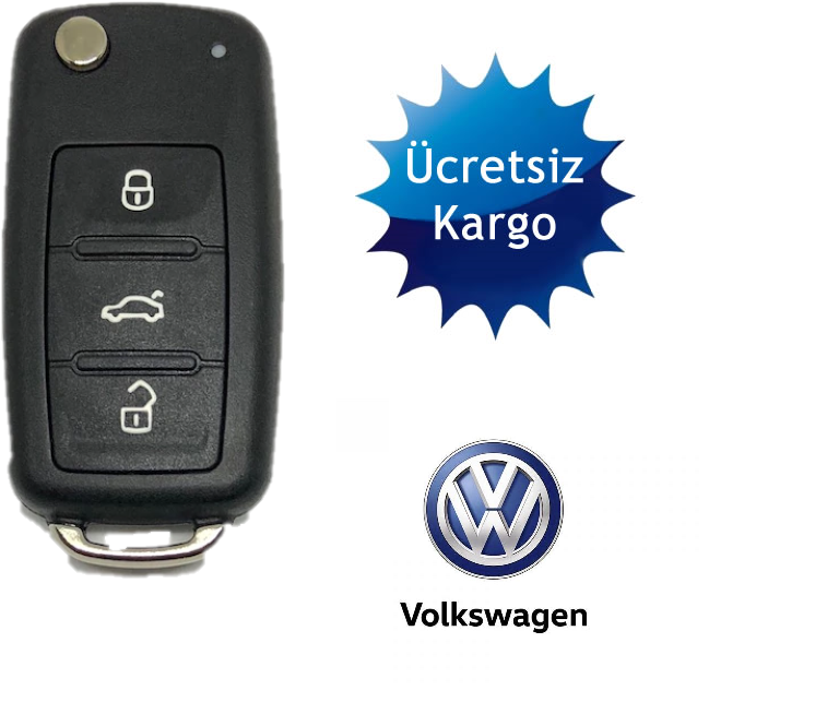Volkswagen UDS Sustalı Kumanda Kabı 3 Buton Logolu