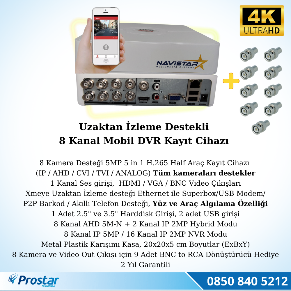 8 Kanal Ekonomik Mobil Dvr Kayıt Cihazı Uzaktan İzleme Destekli ...