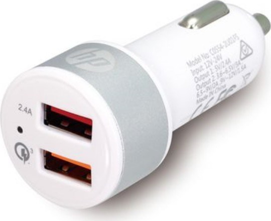 Hp USB 5.4A Hızlı Araç Şarj Cihazı Beyaz