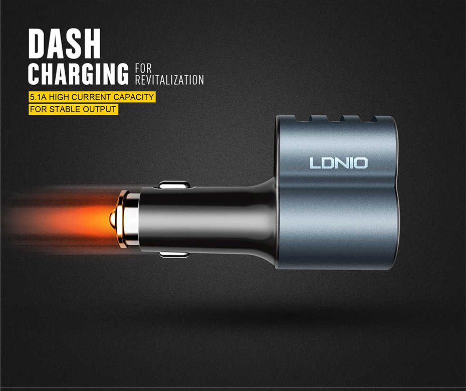 LDNIO Car charger with cigratte socket (5)