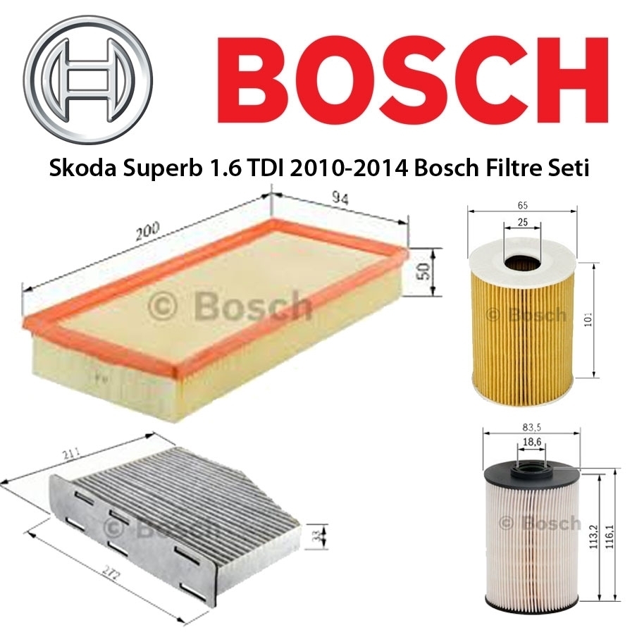Skoda Superb 1.6 TDI 2010-2014 Bosch Filtre Seti