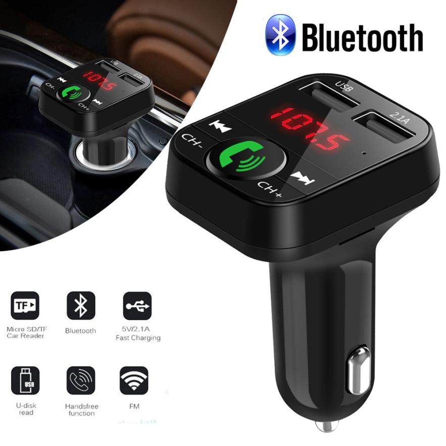Araç Kiti Kiti Kablosuz Bluetooth FM Verici LCD MP3 Çalar USB Şar