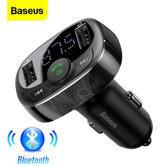 Baseus T typed Bluetooth FM Transmitter Verici Çift Usb Araç Şarj