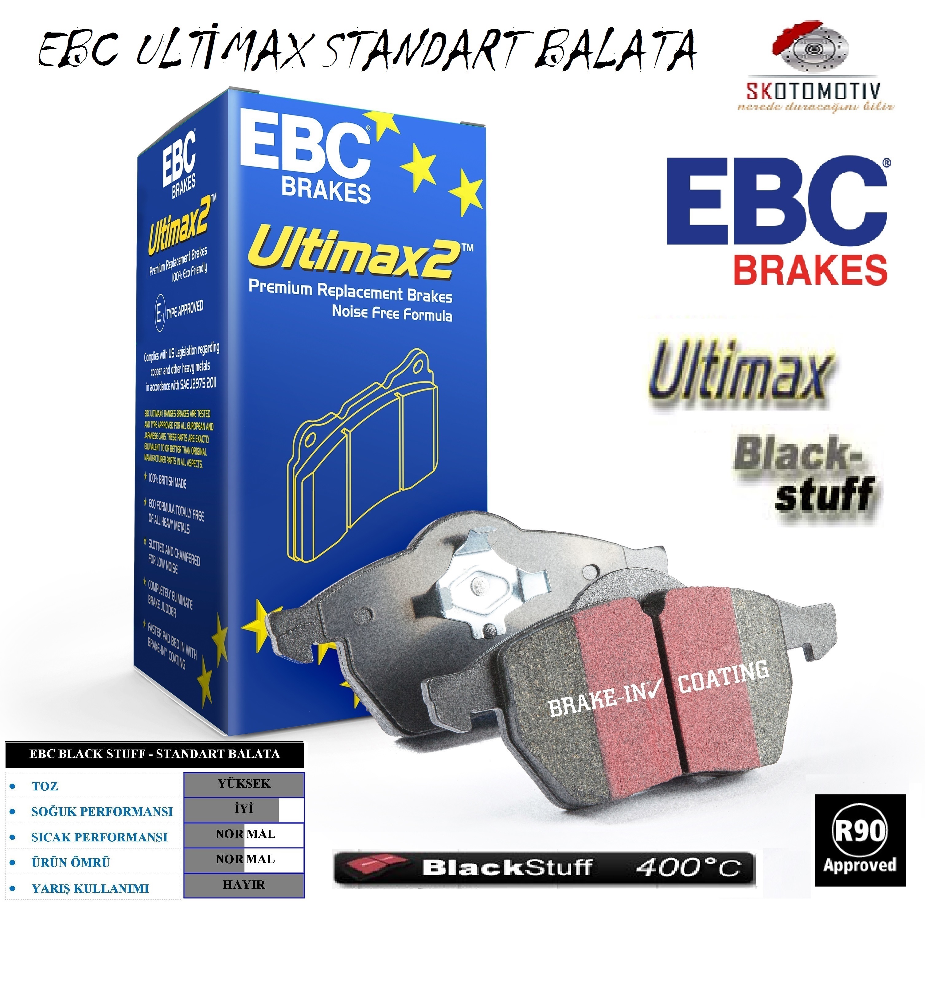 Honda Civic   EBC Ultimax Arka Fren Balatası 2007-2012
