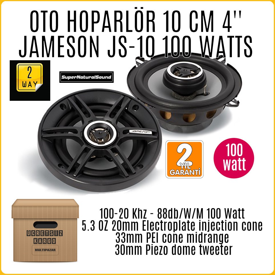 OTO HOPARLÖR JAMESON JS-10 100 WATTS 10 CM 4'