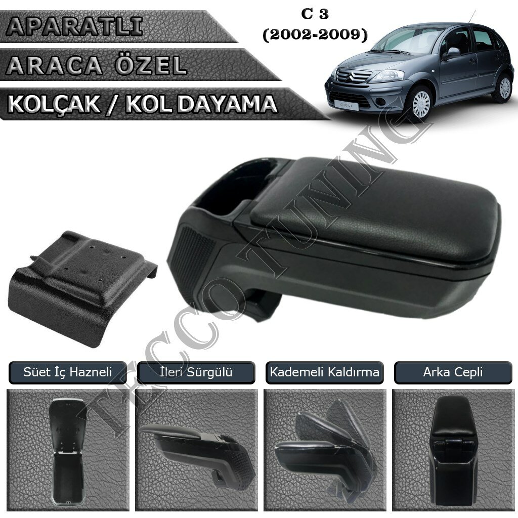 Citroen C3 2002 2009 Luks Surgulu Kol Dayama Kolcak Siyah Fiyatlari Ve Ozellikleri Citroen C3 2002 2009 Luks Surgulu Kol Dayama Kolcak Siyah Fiyatlari Ve Ozellikleri