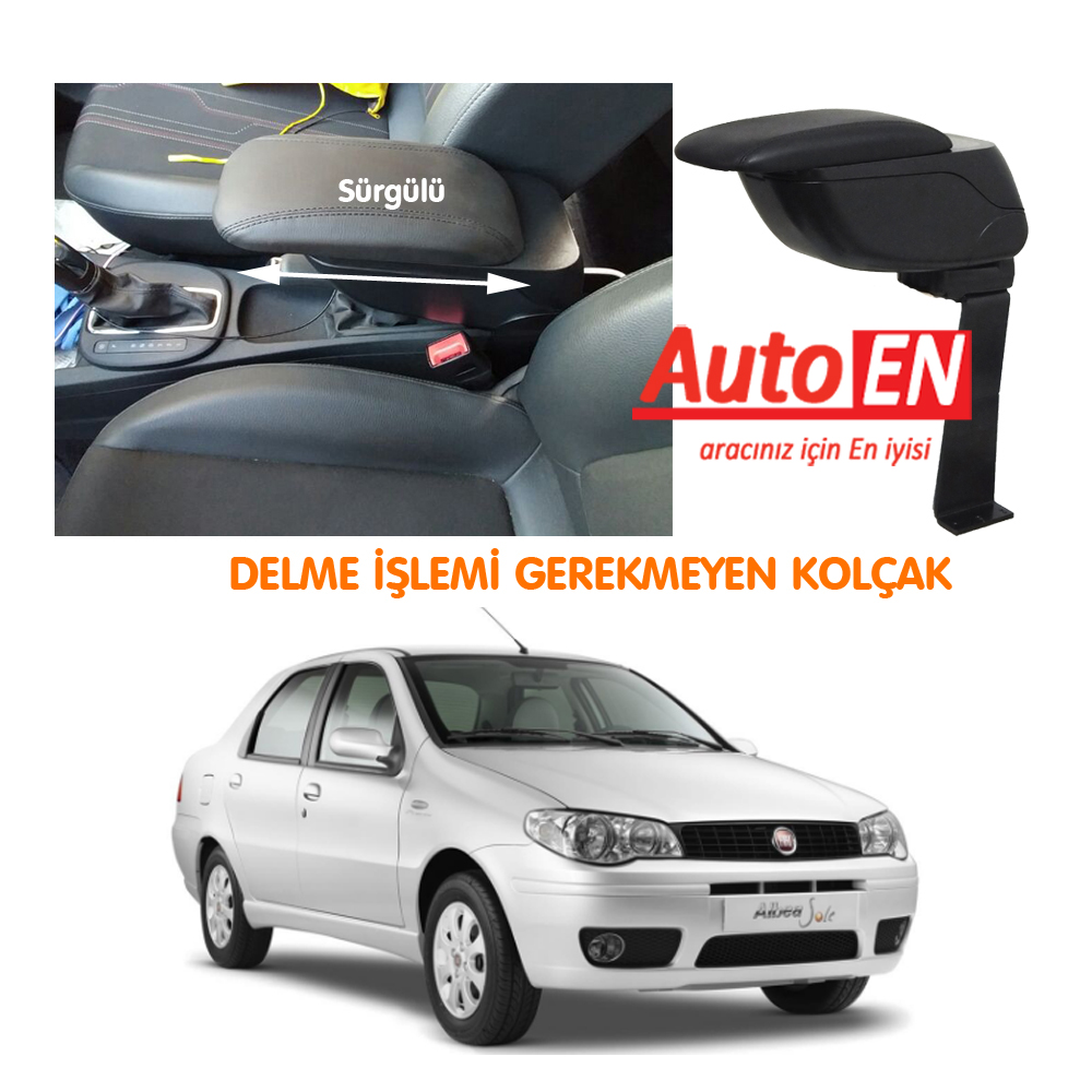 Fiat Albea 2005-2012 Kolçak Kol Dayama Siyah Delme Yok! AutoEN