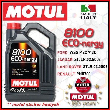 8100 Eco-nergy 5w30 4 Litre *Motul Sticker Hediyeli