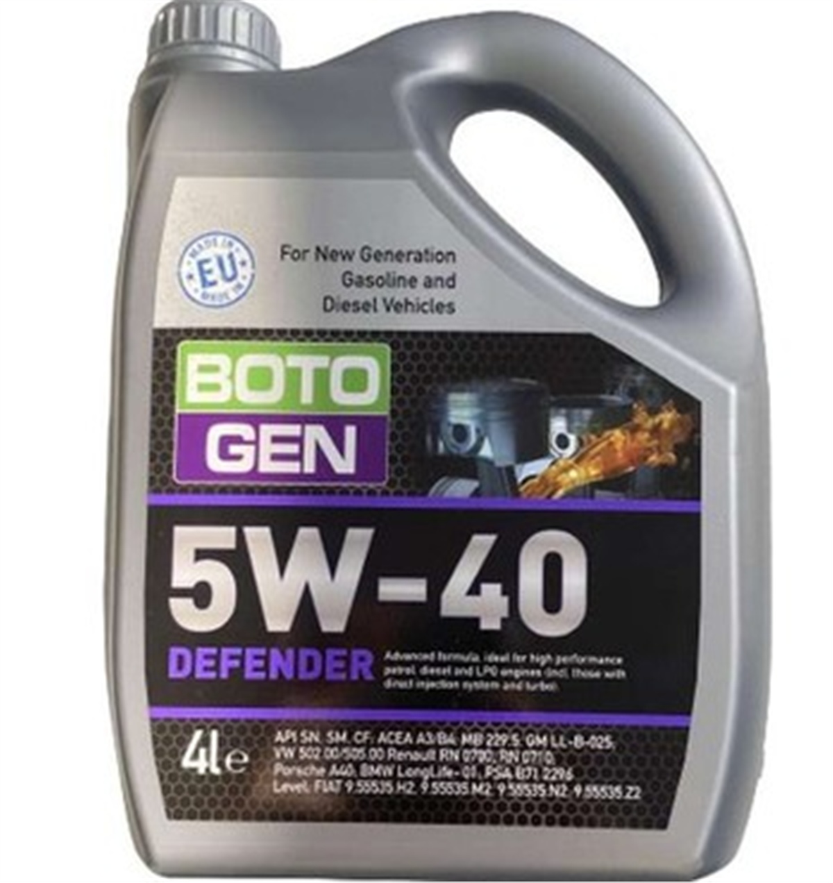 Botogen Defender 5W-40 Motor Yağı 4 L