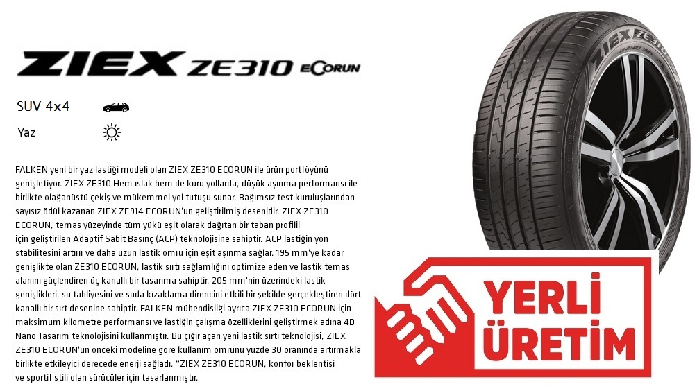 215 65 R16 98h Ziex Ze310 Ecorun Falken Yaz Lastigi Fiyatlari Ve Ozellikleri