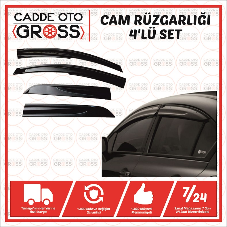 Peugeot 306 Parlak siyah Mugen Cam Rüzgarlığı 4'lü Set