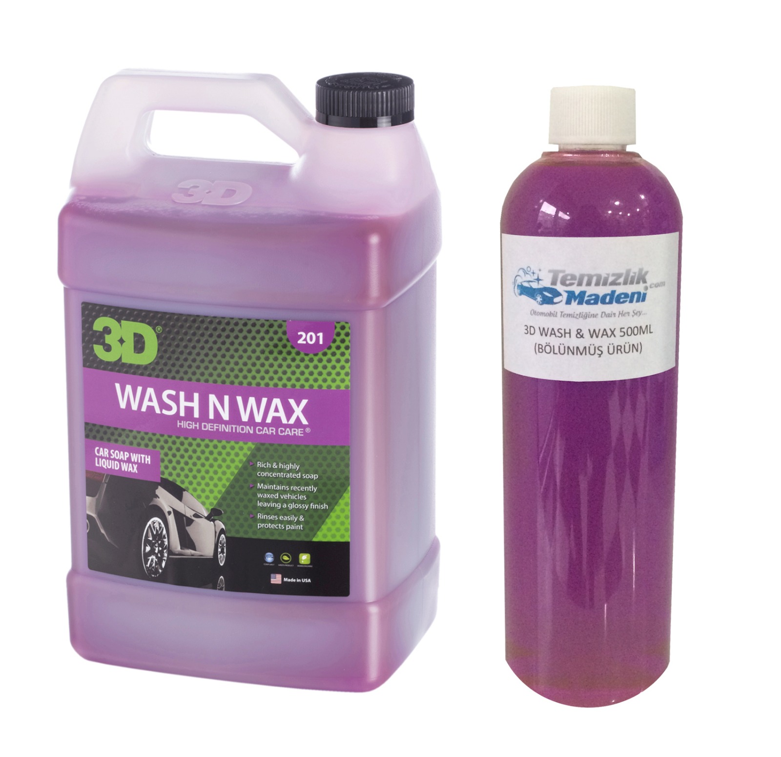 3D Wash N Wax-Cilalı Oto Şampuanı 500ML (Bölünmüş Ürün)