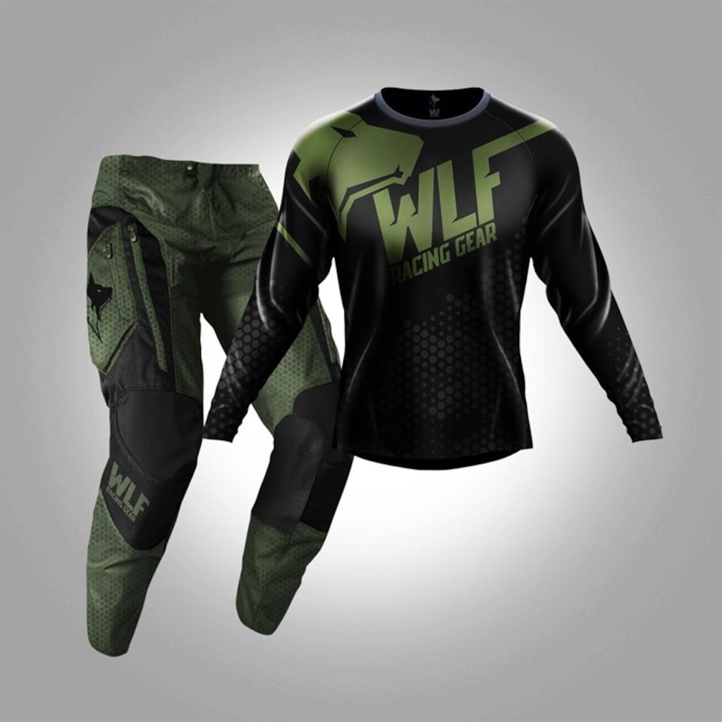 Wlf Racıng X-Aır Siyah-Yeşil Jersey Pantolon Takım