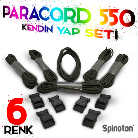 Spinoton Paracord 550 Bileklik Seti - 6 Farklı Renk - Kendin Yap