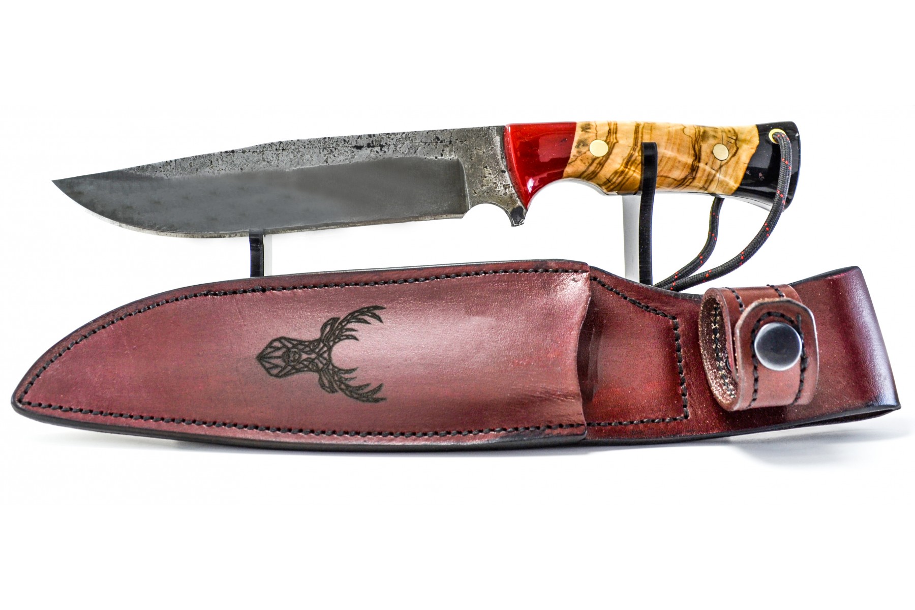 Dövme yay çeliği av bıçağı kutu, stant ve kılıf hediyeli
