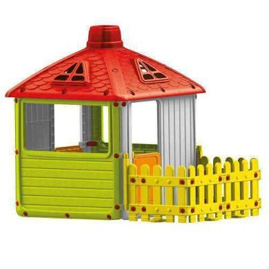 Dolu Çitli Şehir Evi Renkli Çocuk Oyuncak Evi