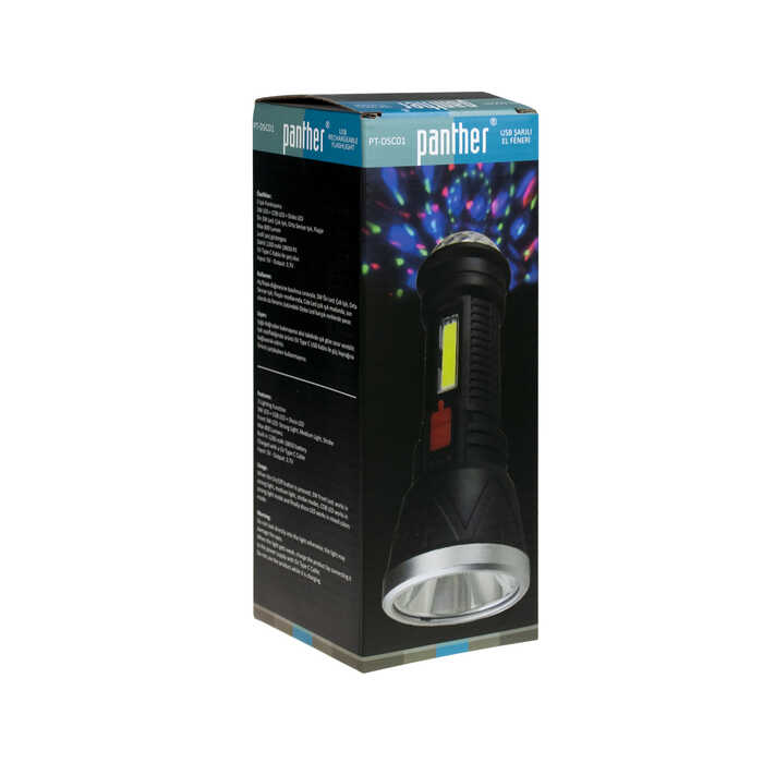 Panther USB Şarjlı LED El Feneri PT-DSC01