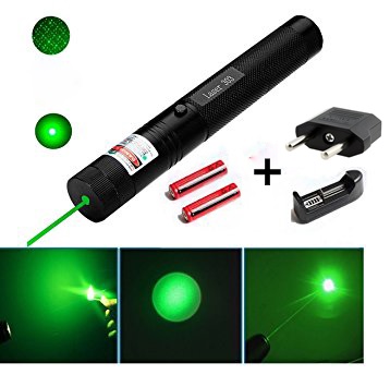 Yeşil Lazer Pointer 1000mv + Dönüştürücü + Yedek Batarya