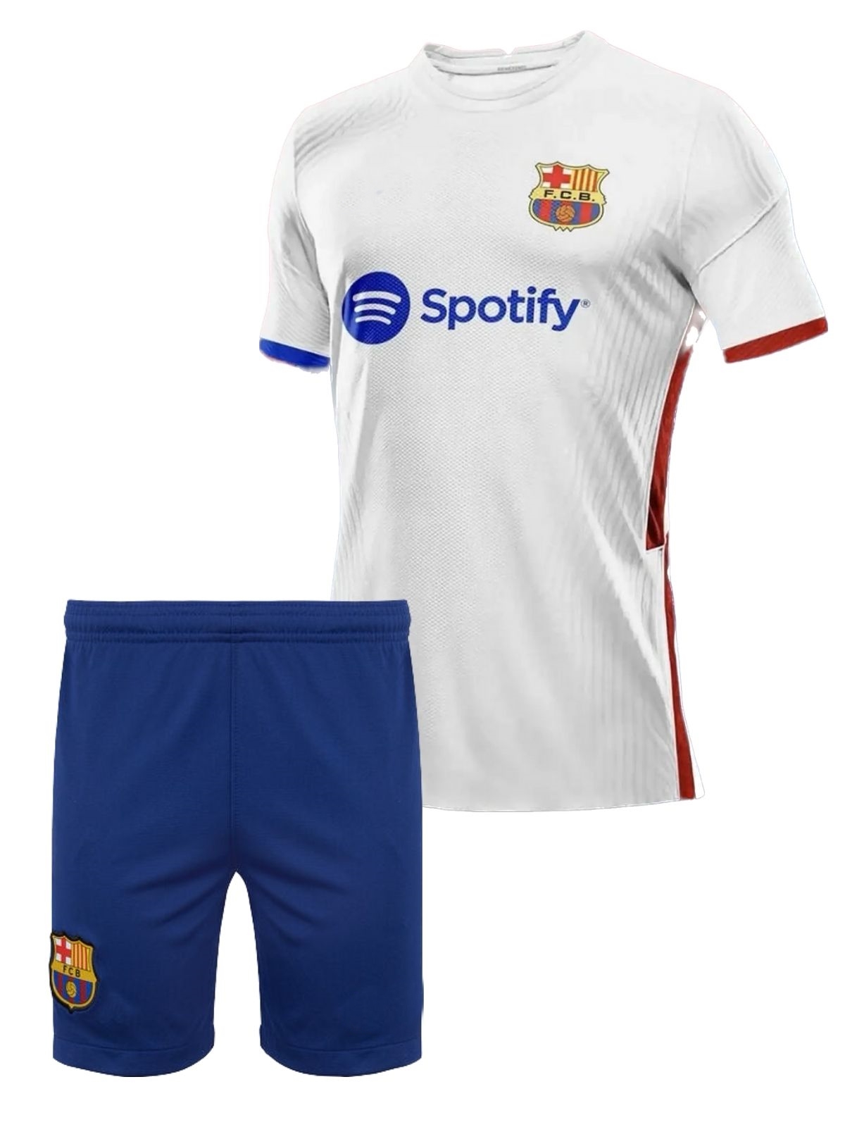 Çocuk Barcelona Lewandowski Beyazmavi Futbol Forma Ve Şort Takımı