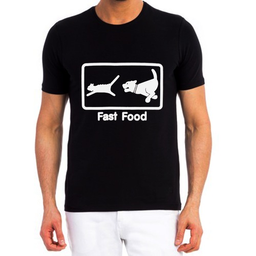 Fast Food Siyah Tişört