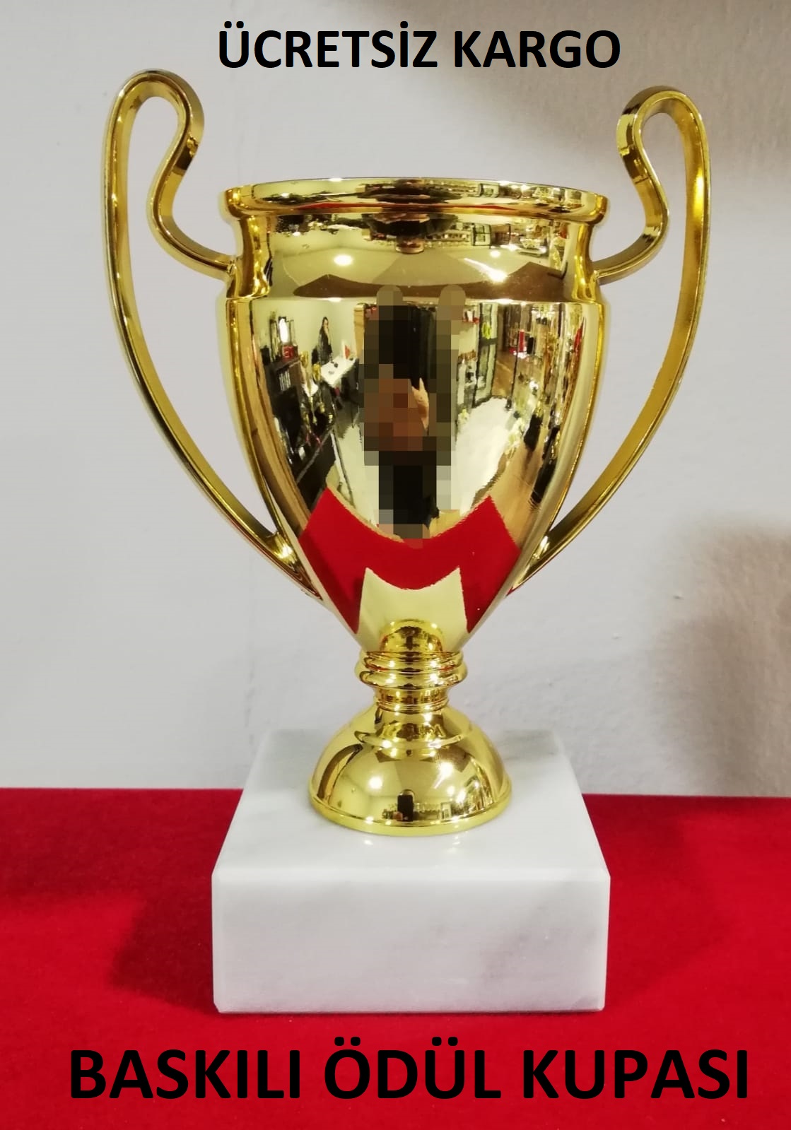 Ödül Kupası - Altın Renk - Mermer Kaideli