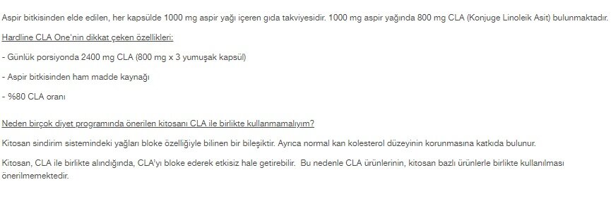 Hardline Cla One 1000 Mg 100 Jel Kapsul Yuksek Hammadde Kalitesi Fiyatlari Ve Ozellikleri