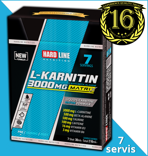 Hardline L-Karnitin Matrix 3000 mg 7 Ampül, Hızlı Kargo