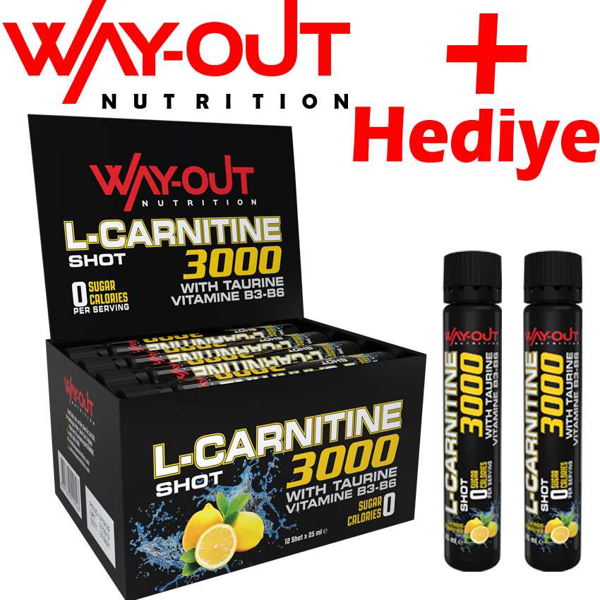 Way-Out L-Carnitine 3000 mg - 12 Shot L Karnitin - Yağ Yakıcı