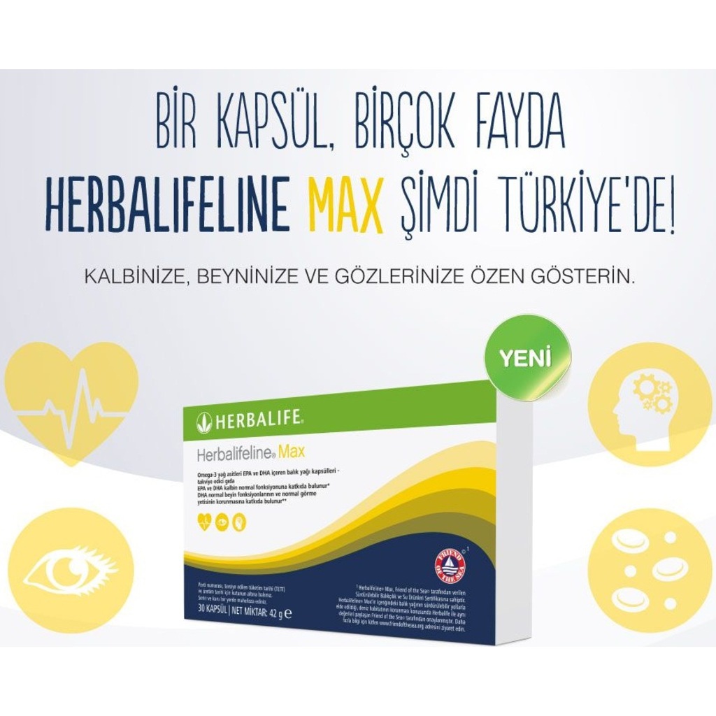 HERBALİFE Herbalifeline Max OMEGA 3 EPA VE DHA BALIK YAĞI 30 ADET
