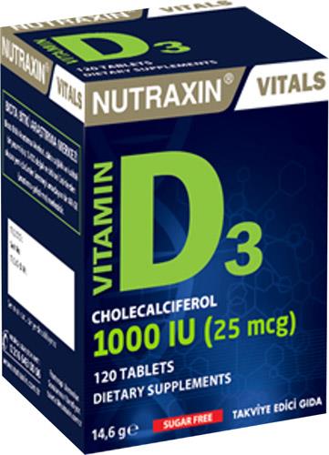 Nutraxin D3 Vitamin 25 Mcg 1000 Iu 120 Tablet