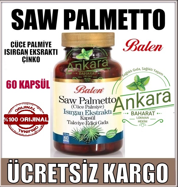 Saw Palmetto Isırgan Ekstraktı - BALEN - Cüce Palmiye - 60 Kapsül