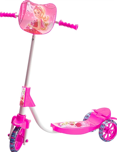 Şeffaf Silikon Tekerlekli Frenli Barbie Figürlü Kız Çocuk Scooter