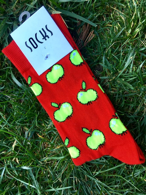 Happy Socks Yeşil Elma Resimli Desenli Unisex Çorap