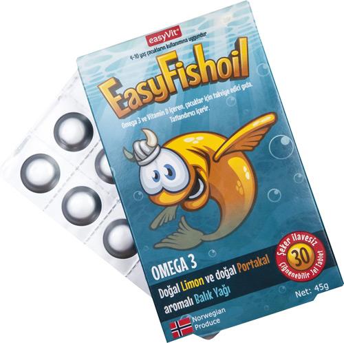 EasyFishOil Omega 3 30 Tablet Limon ve Portakal Aromalı