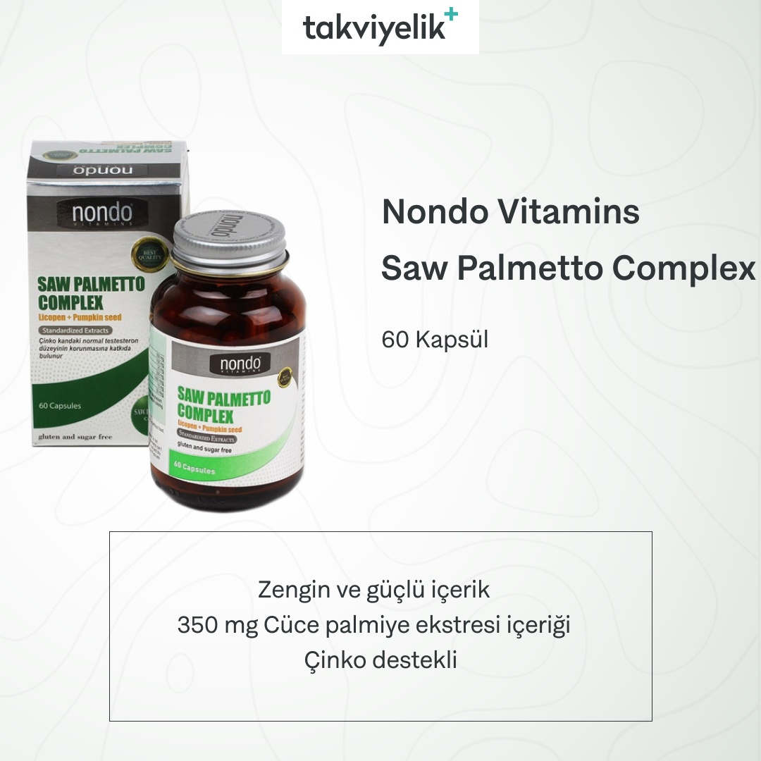 Nondo Vitamins Saw Palmetto Complex 60 Kapsül SKT: 02/24