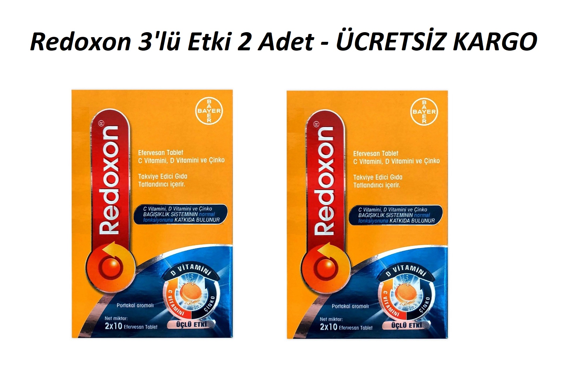 Redoxon_Üçlü Etki 20 Efervesan_Tablet 2 ADET SKT:08/2020