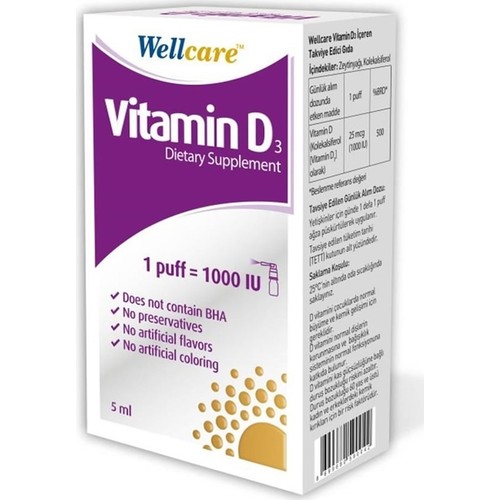 Wellcare Vitamin D3 1000 IU 5 ml Sprey