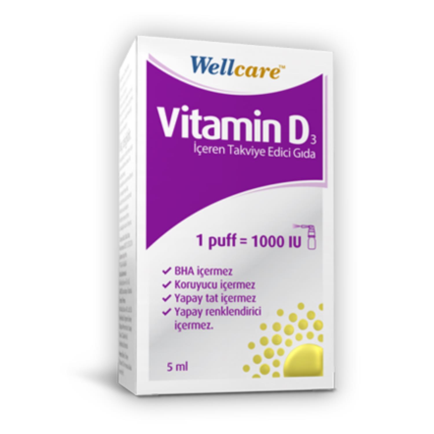 Wellcare Vitamin D3 1000Iu 5Ml Sprey