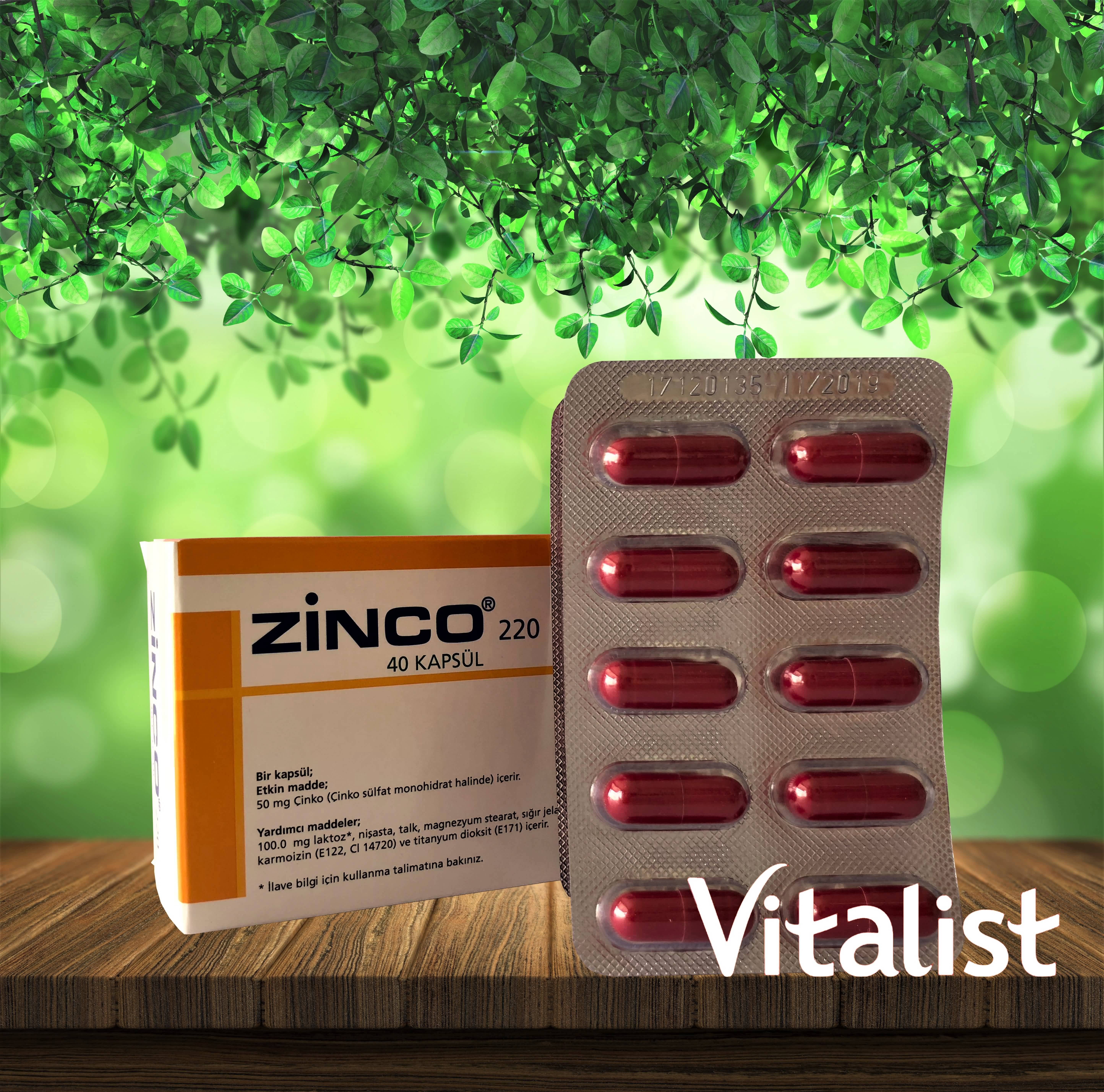 Zinco 220 mg 40 kapsül
