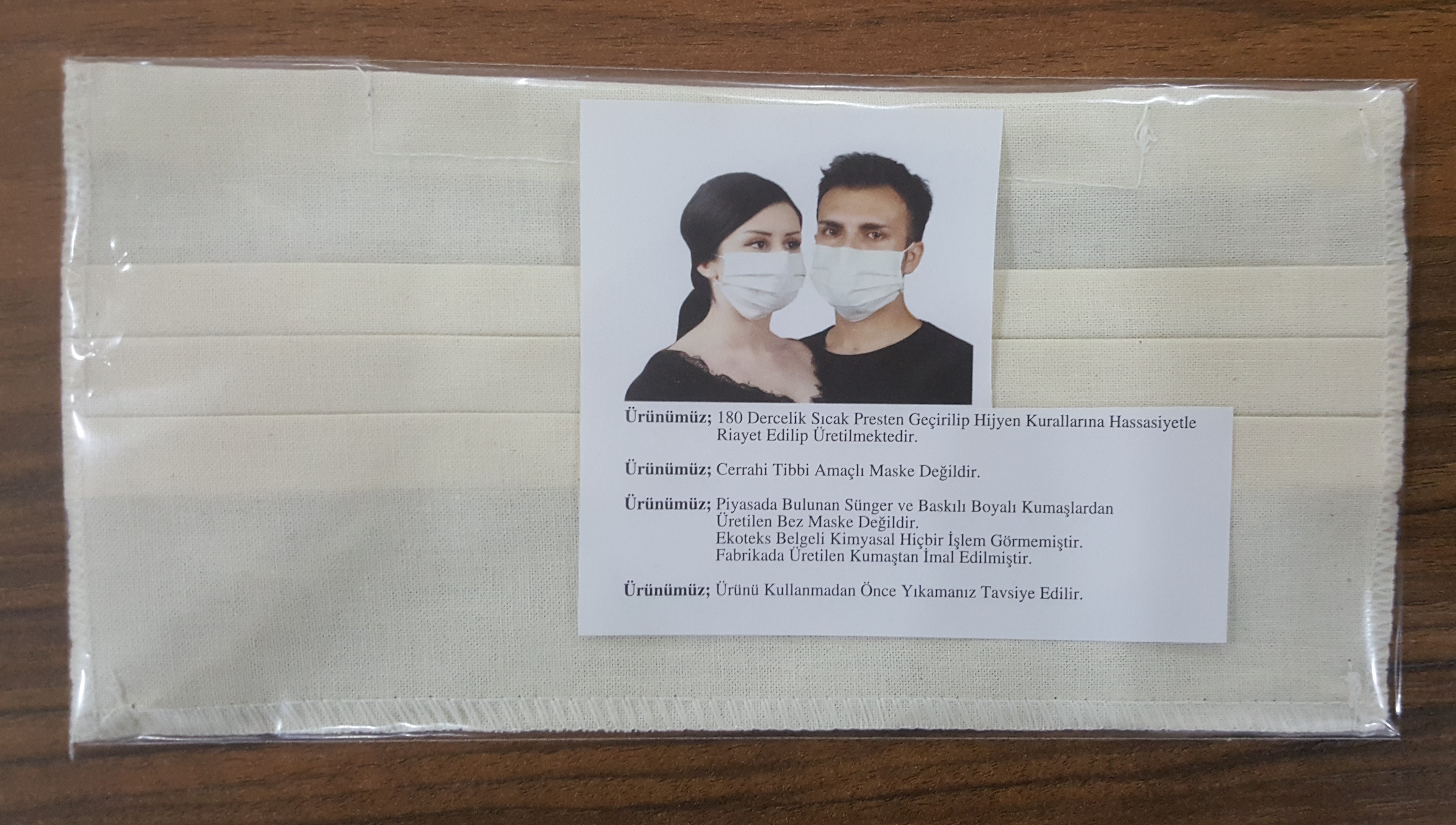 10 adet  Organik %100 pamuk kumaştan yıkanabilir bez maske