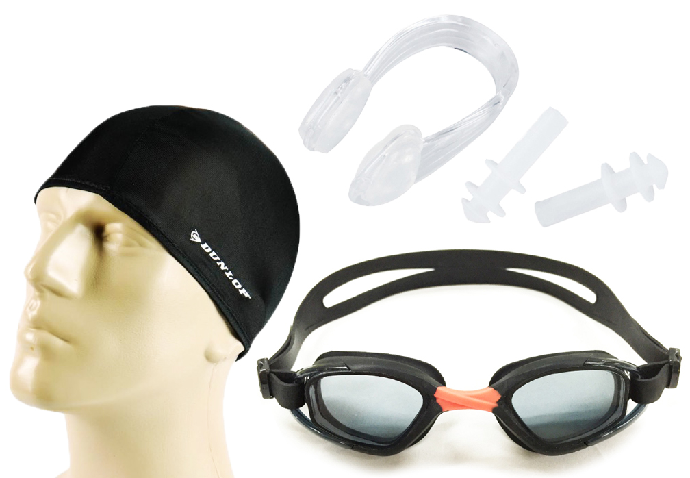 Yüzücü Gözlüğü Dunlop Likra Bone Kulak Tıkacı Burun Klipsi SETgd2